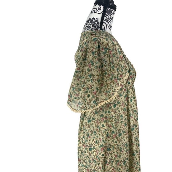 Jinty’s of London Vintage Cottage Core Small Floral Pattern Flutter Sleeve Dress - Picture 4 of 16